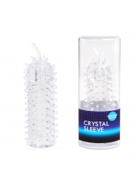 Закрытая рельефная насадка Crystal sleeve с усиками - 12 см. - Erowoman-Eroman - в Набережных Челнах купить с доставкой