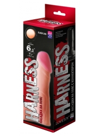 Телесная реалистичная насадка на Harness с коннектором BLACK LINE - 17 см. - LOVETOY (А-Полимер) - купить с доставкой в Набережных Челнах