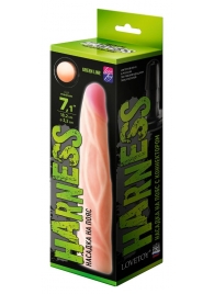 Телесная насадка с венками на Harness с коннектором GREEN LINE - 18 см. - LOVETOY (А-Полимер) - купить с доставкой в Набережных Челнах