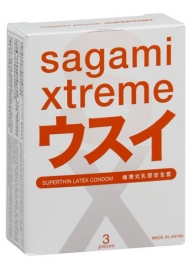 Ультратонкие презервативы Sagami Xtreme SUPERTHIN - 3 шт. - Sagami - купить с доставкой в Набережных Челнах