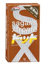 Презервативы Sagami Xtreme FEEL UP с точечной текстурой и линиями прилегания - 10 шт. - Sagami - купить с доставкой в Набережных Челнах