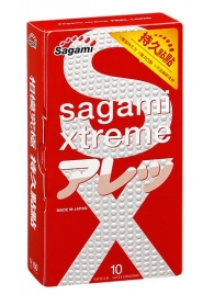 Утолщенные презервативы Sagami Xtreme Feel Long с точками - 10 шт. - Sagami - купить с доставкой в Набережных Челнах