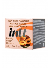 Массажная свеча для поцелуев Peach с ароматом персика - 30 гр. - INTT - купить с доставкой в Набережных Челнах