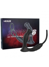 Черная анальная пробка NEXUS SIMUL8 с фиксацией на теле кольцами - Nexus Range - в Набережных Челнах купить с доставкой