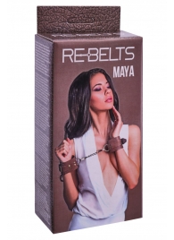 Коричневые кожаные наручники Maya - Rebelts - купить с доставкой в Набережных Челнах