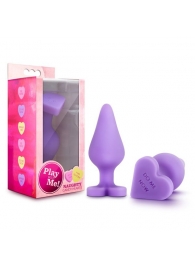 Фиолетовая анальная пробка Naughty Candy Heart Do Me Now - 8,9 см. - Blush Novelties - купить с доставкой в Набережных Челнах