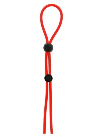 Красное лассо на пенис с двумя бусинами STRETCHY LASSO CAGE - Dream Toys - в Набережных Челнах купить с доставкой