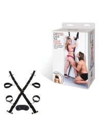 Чёрный набор для фиксации у двери - Lux Fetish - купить с доставкой в Набережных Челнах