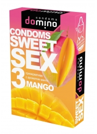 Презервативы для орального секса DOMINO Sweet Sex с ароматом манго - 3 шт. - Domino - купить с доставкой в Набережных Челнах