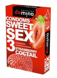 Презервативы для орального секса DOMINO Sweet Sex с ароматом клубничного коктейля  - 3 шт. - Domino - купить с доставкой в Набережных Челнах