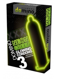 Презервативы DOMINO Neon Green со светящимся в темноте кончиком - 3 шт. - Domino - купить с доставкой в Набережных Челнах