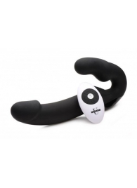 Черный безремневой страпон Urge Silicone Strap On с пультом ДУ - 24 см. - XR Brands - купить с доставкой в Набережных Челнах