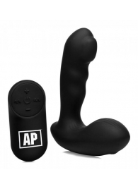Черный стимулятор простаты Alpha-Pro 7X P-Milker Silicone Prostate Stimulator with Milking Bead - XR Brands - в Набережных Челнах купить с доставкой