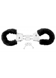 Меховые чёрные наручники Beginner s Furry Cuffs - Pipedream - купить с доставкой в Набережных Челнах