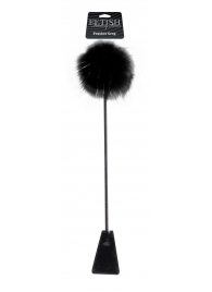 Черный стек Feather Crop с пуховкой на конце - 53,3 см. - Pipedream - купить с доставкой в Набережных Челнах