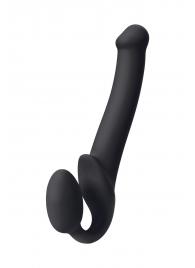 Черный безремневой страпон Silicone Bendable Strap-On M - Strap-on-me - купить с доставкой в Набережных Челнах