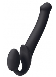 Черный безремневой страпон Silicone Bendable Strap-On M - Strap-on-me - купить с доставкой в Набережных Челнах