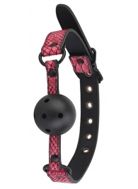 Черно-розовый кляп-шарик с отверстиями BALL GAG - Dream Toys - купить с доставкой в Набережных Челнах