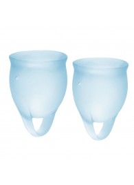 Набор голубых менструальных чаш Feel confident Menstrual Cup - Satisfyer - купить с доставкой в Набережных Челнах