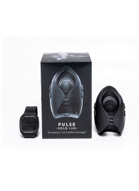 Темно-серый инновационный мужской осциллятор PULSE SOLO LUX с пультом ДУ - Hot Octopuss - в Набережных Челнах купить с доставкой