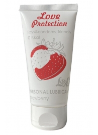 Лубрикант на водной основе с ароматом малины Love Protection Strawberry - 50 мл. - Lola Games - купить с доставкой в Набережных Челнах