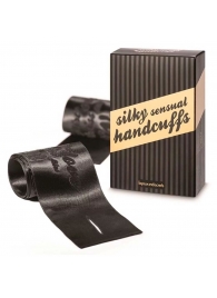 Черные ленты для связывания SILKY SENSUAL HANDCUFFS - Bijoux Indiscrets - купить с доставкой в Набережных Челнах