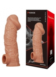 Телесная насадка на фаллос с фиксацией мошонки EXTREME SLEEVE - 15,6 см. - KOKOS - в Набережных Челнах купить с доставкой