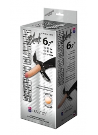 Пояс-трусики с насадкой Glamour - 17 см. - LOVETOY (А-Полимер) - купить с доставкой в Набережных Челнах