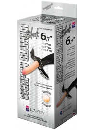 Пояс-трусики с насадкой Glamour - 17 см. - LOVETOY (А-Полимер) - купить с доставкой в Набережных Челнах