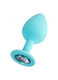 Мятная анальная втулка Brilliant с прозрачным кристаллом - 8 см. - ToyFa - купить с доставкой в Набережных Челнах