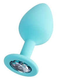 Мятная анальная втулка Brilliant с прозрачным кристаллом - 8 см. - ToyFa - купить с доставкой в Набережных Челнах