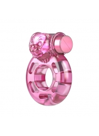Розовое эрекционное кольцо с вибрацией Pink Bear - Baile - в Набережных Челнах купить с доставкой