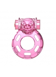 Розовое эрекционное кольцо с вибрацией Pink Bear - Baile - в Набережных Челнах купить с доставкой