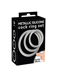 Набор из 3 эрекционных колец под металл Metallic Silicone Cock Ring Set - Orion - в Набережных Челнах купить с доставкой