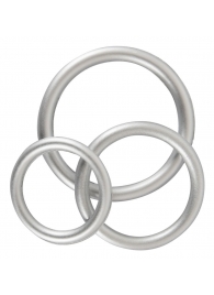 Набор из 3 эрекционных колец под металл Metallic Silicone Cock Ring Set - Orion - в Набережных Челнах купить с доставкой