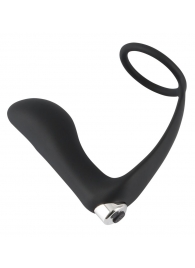 Черное эрекционное кольцо с анальной вибропробкой Vibrating Ring   Plug - Orion - в Набережных Челнах купить с доставкой