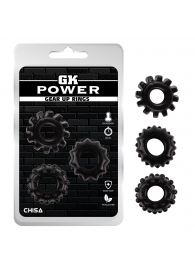 Набор из 3 черных эрекционных колец Gear Up Rings - Chisa - в Набережных Челнах купить с доставкой