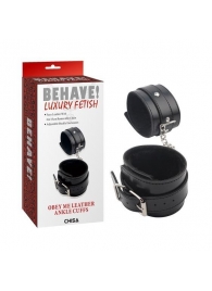 Черные оковы на ноги Obey Me Leather Ankle Cuffs - Chisa - купить с доставкой в Набережных Челнах