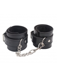 Черные оковы на ноги Obey Me Leather Ankle Cuffs - Chisa - купить с доставкой в Набережных Челнах
