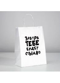 Подарочный пакет  Завтра тебе будет стыдно  - 30 х 24 см. - UPAK LAND - купить с доставкой в Набережных Челнах