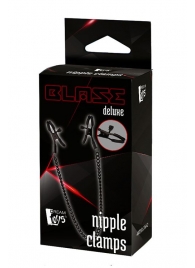 Черные зажимы на соски на цепочке BLAZE DELUXE NIPPLE CLAMPS - Dream Toys - купить с доставкой в Набережных Челнах