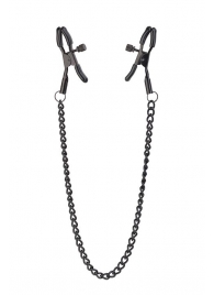Черные зажимы на соски на цепочке BLAZE DELUXE NIPPLE CLAMPS - Dream Toys - купить с доставкой в Набережных Челнах