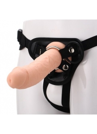 Черные трусики с телесной насадкой STRAP ON REAL DILDO - 21 см. - Dream Toys - купить с доставкой в Набережных Челнах