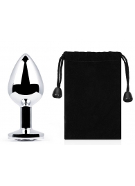 Серебристая анальная пробка с прозрачным стразом - 7,2 см. - Anal Jewelry Plug - купить с доставкой в Набережных Челнах