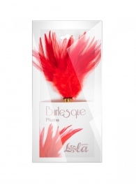 Красный перьевой тиклер Plume - 23 см. - Lola Lingerie - купить с доставкой в Набережных Челнах