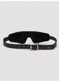 Черная плотная маска на глаза Bound to You Faux Leather Blindfold - Fifty Shades of Grey - купить с доставкой в Набережных Челнах