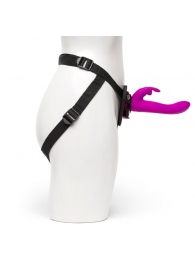 Лиловый страпон Rechargeable Vibrating Strap-On Harness Set - 17,6 см. - Happy Rabbit - купить с доставкой в Набережных Челнах