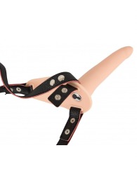 Телесный поясной страпон с вибрацией Vibrating Strap-On - 15,7 см. - Orion - купить с доставкой в Набережных Челнах