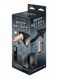 Черный женский пояс BEST SELECT с 3 насадками и вибрацией - LOVETOY (А-Полимер) - купить с доставкой в Набережных Челнах