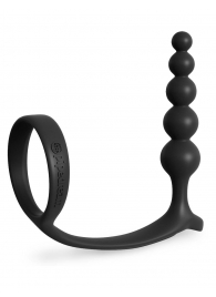 Черная анальная цепочка с эрекционным кольцом Ass-gasm Cockring Anal Beads - Pipedream - в Набережных Челнах купить с доставкой